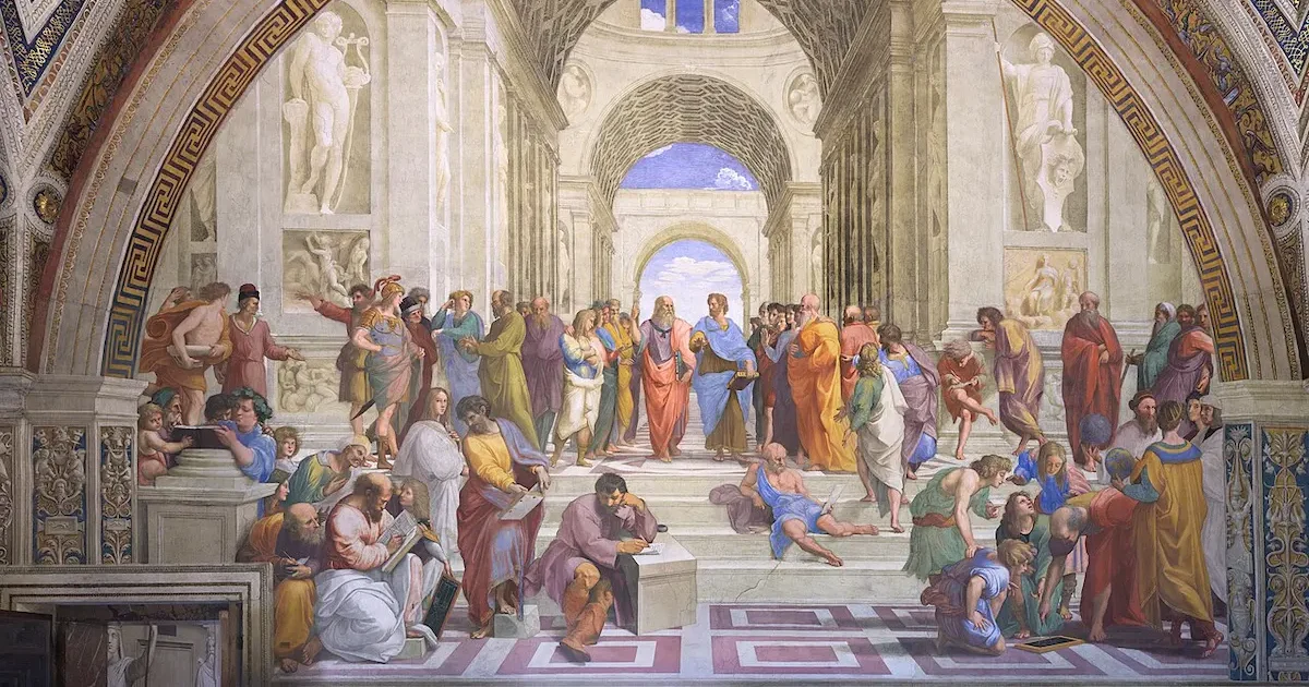 La Scuola di Atene Scuola Metafisica lettura d'arte Raffaello