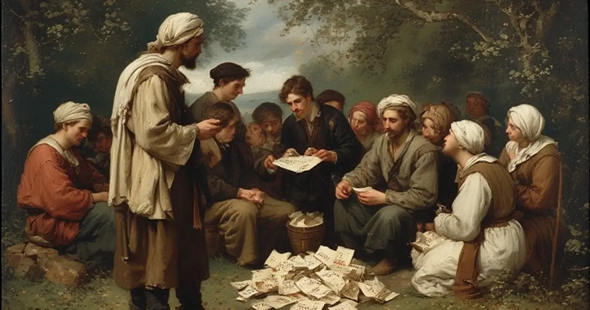 Illustrazione simbolica la cesta dei fardelli